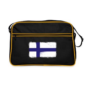 Drapeau de la Finlande Vintage Suomi Drapeau finlandais - Sac Retro - noir/or - Devant