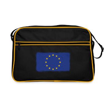 Drapeau européen Vintage Used Look UE Européen - Sac Retro - noir/or - Devant