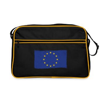 Drapeau européen Vintage Used Look drapeau européen - Sac Retro - noir/or - Devant