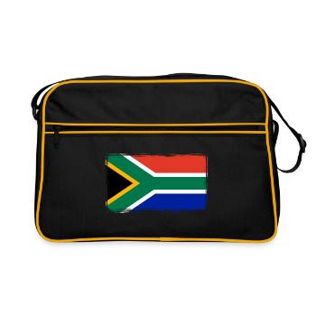 Afrique du Sud Drapeau africain Drapeau sud-africain - Sac Retro - noir/or - Devant