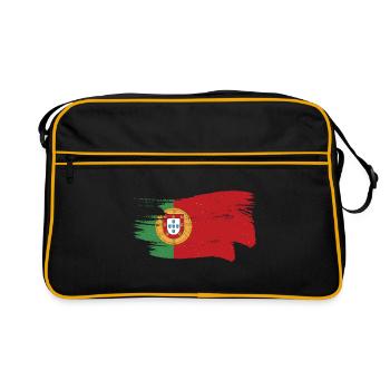 Drapeau Portugal Occasion Look Faro Lisbonne Porto - Sac Retro - noir/or - Devant