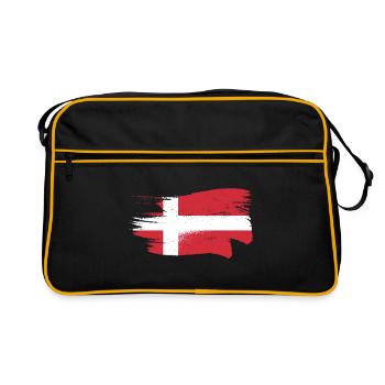 Denmark flag brush strokes Scandinavia vintage - Retro Bag - black/gold - Front