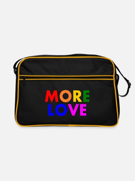 More love - Retro Tasche - Schwarz/Gold - Vorne