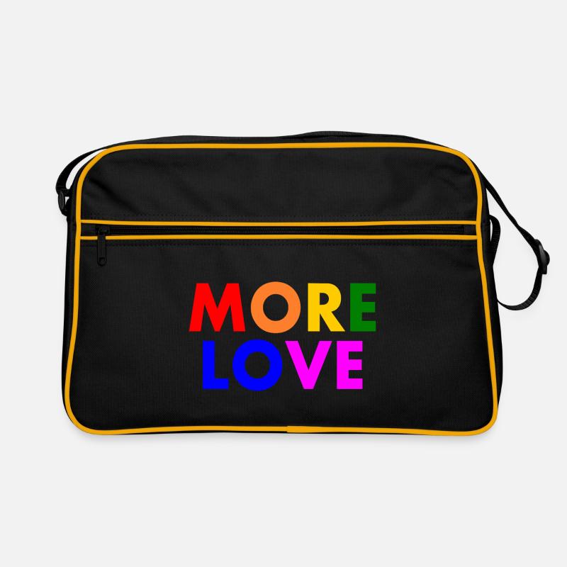 More love - Retro Tasche - Schwarz/Gold