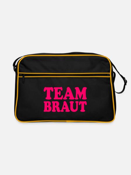 Team braut - Retro Tasche - Schwarz/Gold - Vorne