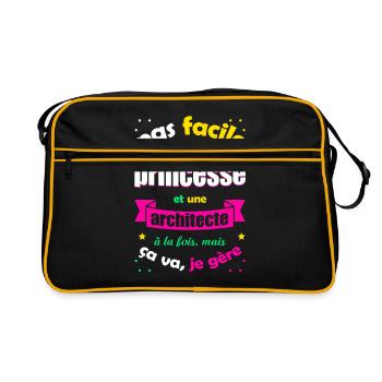 PRINCESSE ET ARCHITECTE - Sac Retro - noir/or - Devant