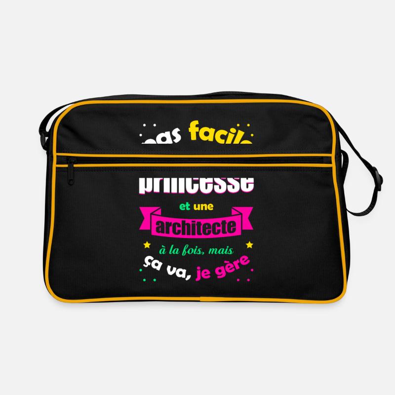 PRINCESSE ET ARCHITECTE - Sac Retro - noir/or