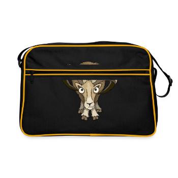 Mouflon ram Stock stare down Aries gift - Retro Bag - black/gold - Front