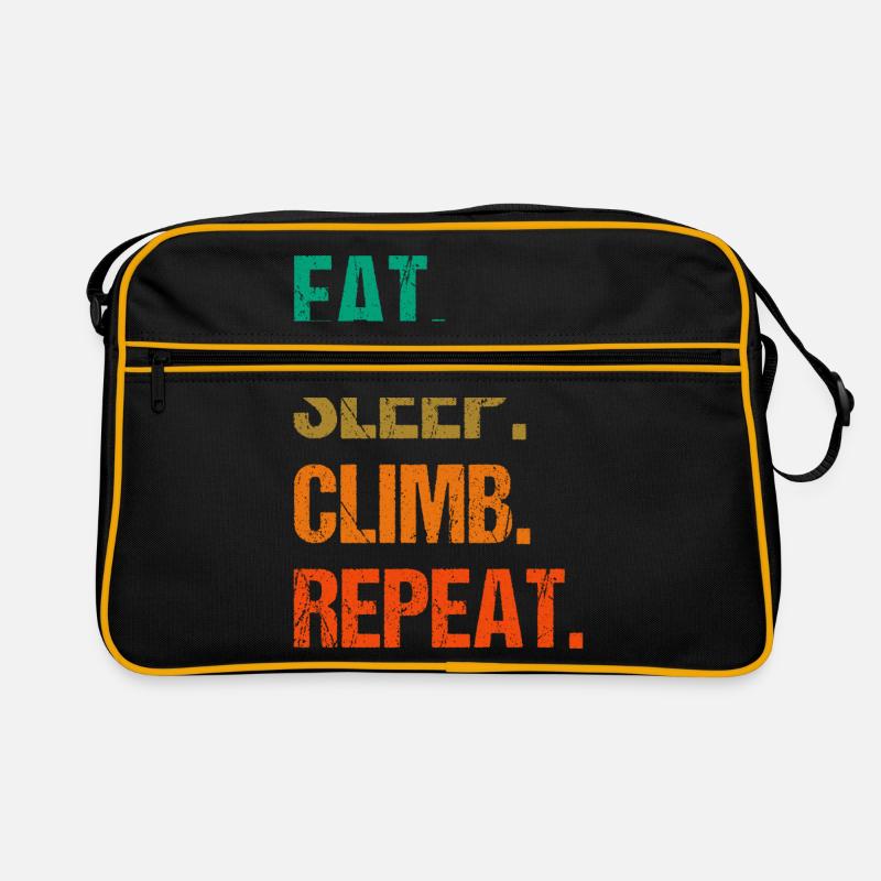 Eat Sleep Climb Repeat Rock Boulder Bouldering Roc Retro Tasche