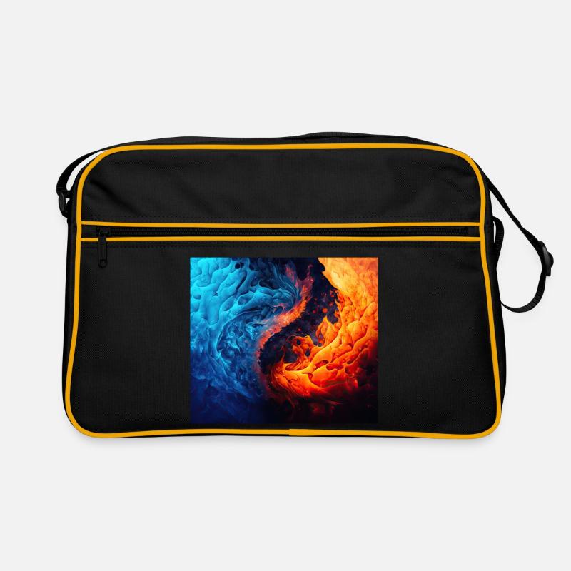 Water And Flame Pattern Retro Bag