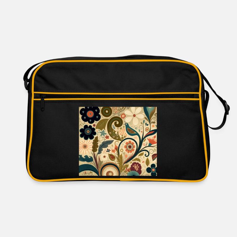Botanicals Autumnal Flower Pattern Retro Bag