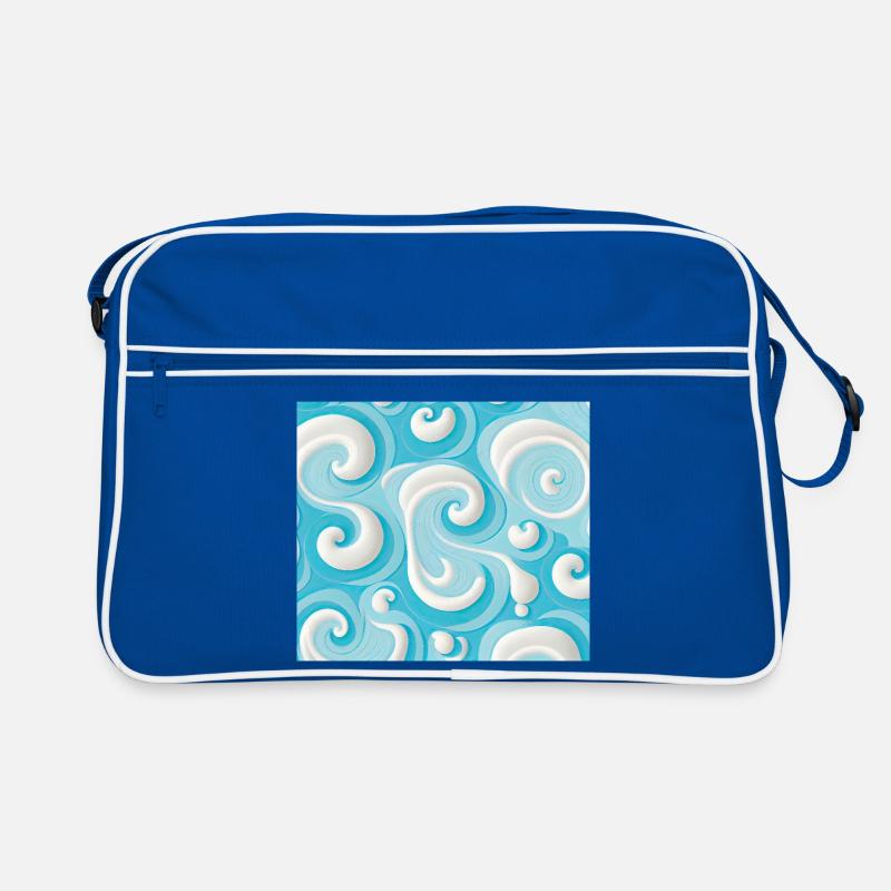 Pastel Blue And White Abstract Swirl Pattern Retro Bag
