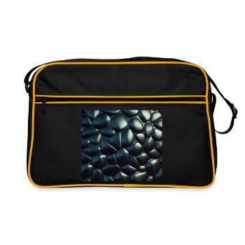 Motif texturé métallique pavé noir - Sac Retro - noir/or - Devant