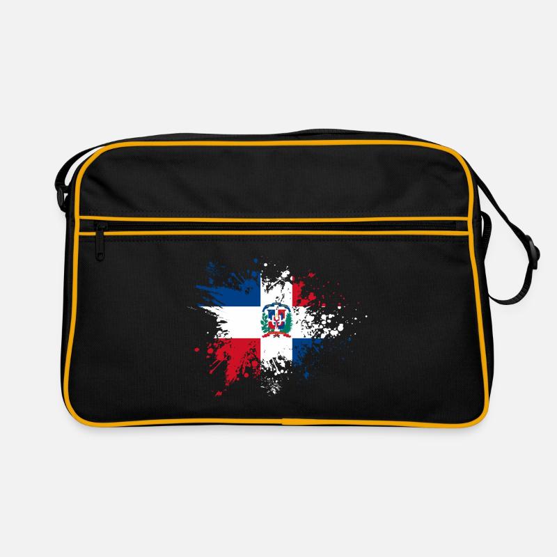 Dominican Republic flag paint splatter blob Retro Bag