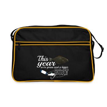 Halibut anglers in Norway/Iceland bigger boat - Retro Bag - black/gold - Front
