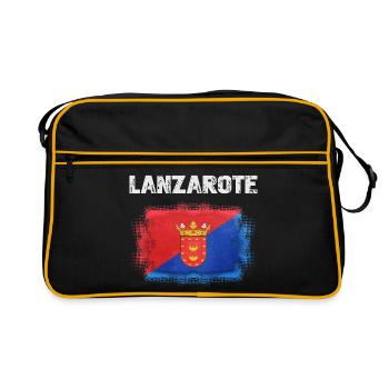 Drapeau de Lanzarote avec armoiries - Sac Retro - noir/or - Devant