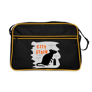 City Stain – graffiti de rat - Sac Retro - noir/or - Devant