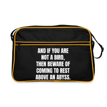 Et si vous n’êtes pas un oiseau, alors gardez-vous de venir - Sac Retro - noir/or - Devant