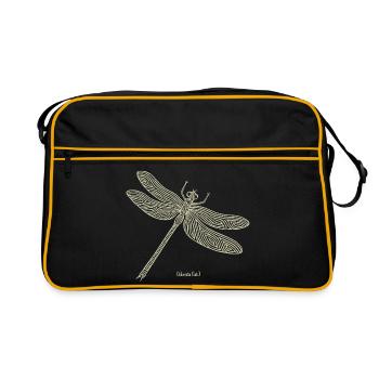 Libellule Odonate - Sac Retro - noir/or - Devant