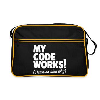 My Code Works! (I Have No Idea Why) - Retro Bag - black/gold - Front