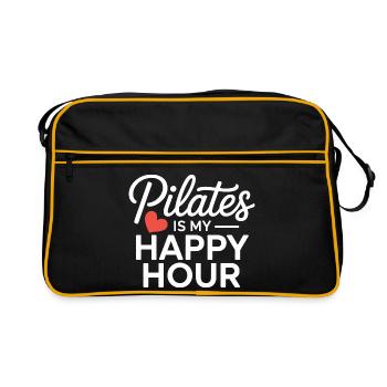 Pilates is my happy hour - Retro Bag - black/gold - Front