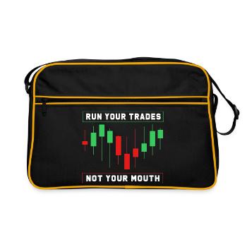 Finance Stocks Money Trading Bitcoin Capital - Retro Bag - black/gold - Front