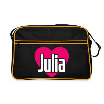 I Love Julia Pink Heart I Love Julia - Retro Bag - black/gold - Front