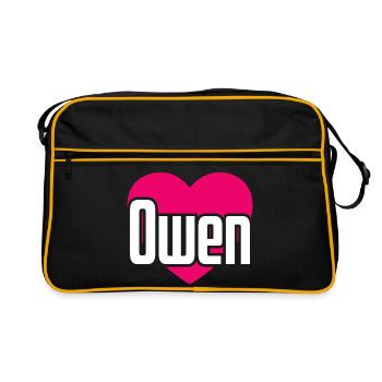 I Love Owen Pink Heart I Love Owen - Retro Bag - black/gold - Front