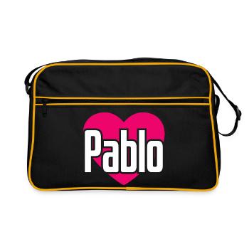 J’aime Pablo Coeur Rose J’aime Pablo - Sac Retro - noir/or - Devant
