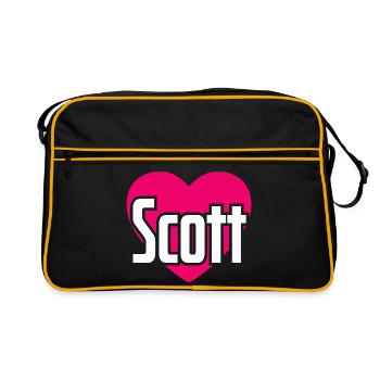 I Love Scott Pink Heart I Love Scott - Retro Bag - black/gold - Front