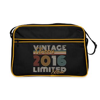 2016 Vintage Retro Geburtstagsgeschenk - Retro Tasche - Schwarz/Gold - Vorne