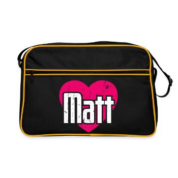 J’aime Matt Pink Heart J’aime Matt - Sac Retro - noir/or - Devant