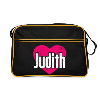 I Love Judith Pink Heart I Love Judith - Retro Bag - black/gold - Front