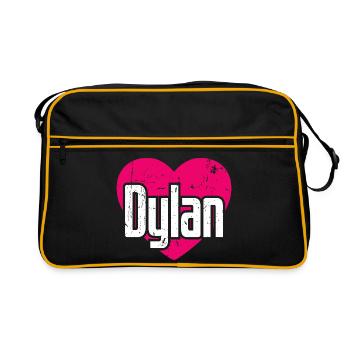 I Love Dylan Pink Heart I Love Dylan - Retro Bag - black/gold - Front