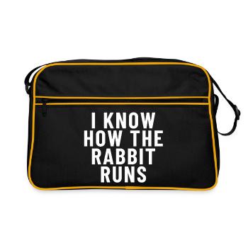 I Know How The Rabbit Runs Denglish - Retro Bag - black/gold - Front