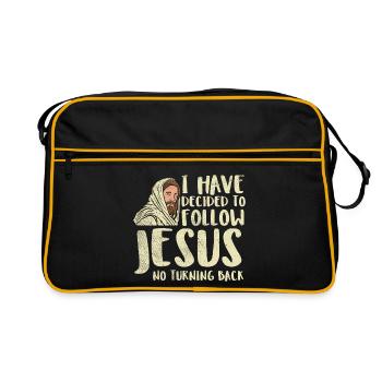 J’ai décidé de suivre le dessein chrétien de Jésus - Sac Retro - noir/or - Devant