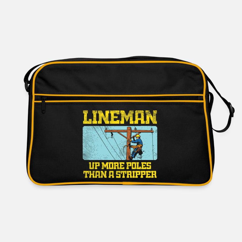 Lineman Up More Poles Than A Stripper Design Retro Tasche