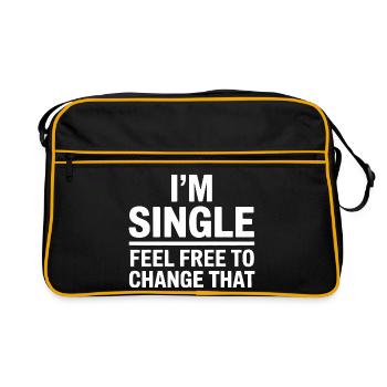 Single Sayings Singles Funny Single Gift - Retro Bag - black/gold - Front