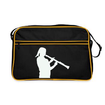 Silhouette avec clarinette - Sac Retro - noir/or - Devant