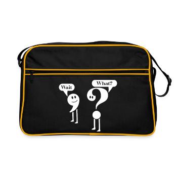 Professeur de Ponctuation de grammaire anglaise Élève - Sac Retro - noir/or - Devant