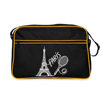 Chemise du tournoi de tennis de Paris, mode rétro de tennis - Sac Retro - noir/or - Devant