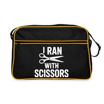 I Ran With Scissors - Retro Bag - black/gold - Front