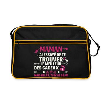 Maman Meilleur Cadeau Humour Tu M As Déjà - Sac Retro - noir/or - Devant