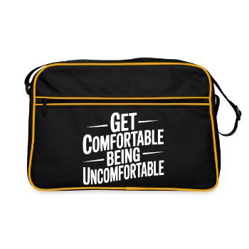 Gewöhne dich daran, unwohl zu sein - Retro Tasche - Schwarz/Gold - Vorne