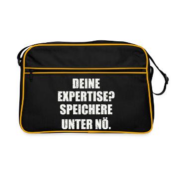 Sarkastischer Spruch - Retro Tasche - Schwarz/Gold - Vorne