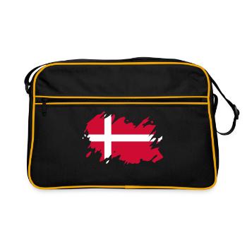 Danemark Drapeau Brush Pavillon Danois Vacances Voyage - Sac Retro - noir/or - Devant