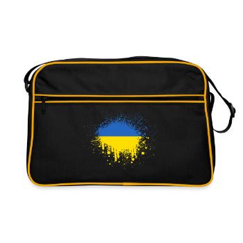 Drapeau de l'Ukraine splash de peinture Kazantip Kiev - Sac Retro - noir/or - Devant