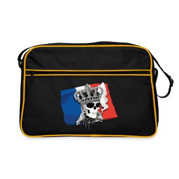 Fanshirt-Frankreich - Retro Tasche - Schwarz/Gold - Vorne