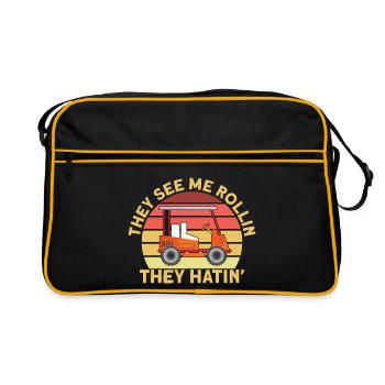 Golf - Golfer - Golfspieler - Retro Bag - black/gold - Front