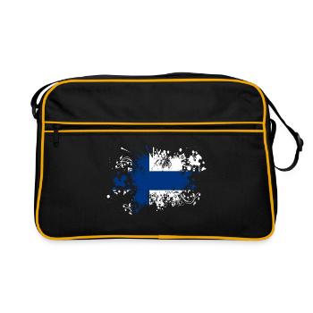 Finlande drapeau éclaboussures de peinture pays suomi blob - Sac Retro - noir/or - Devant